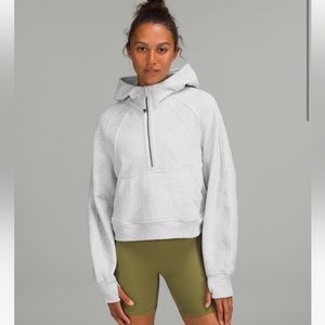 Lululemon Scuba Oversized Half Zip Hoodie Heathered Core Ultra Gray Light XS/S
